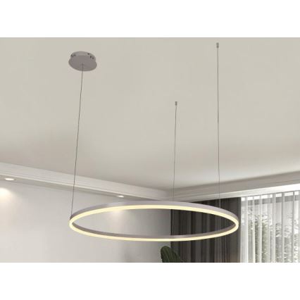 LED ljusreglerad ljuskrona på textilsladd LED/55W/230V 3000-6500K + fjärrkontroll