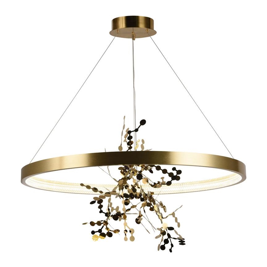 LED ljusreglerad ljuskrona på textilsladd LED/55W/230V 3000-6500K guld + fjärrkontroll