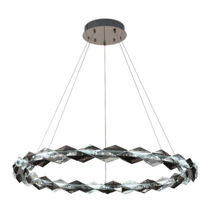 LED Dimbar kristallkronkrona på snöre LED/55W/230V 3000-6500K skinande krom + fjärrkontroll