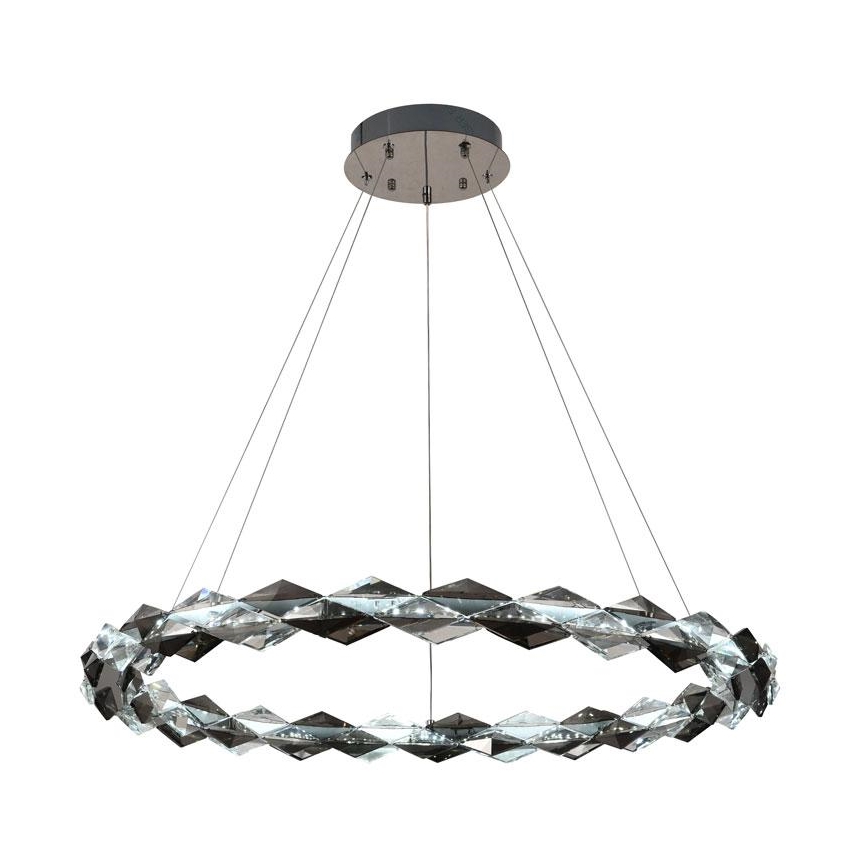 LED Dimbar kristallkronkrona på snöre LED/55W/230V 3000-6500K skinande krom + fjärrkontroll