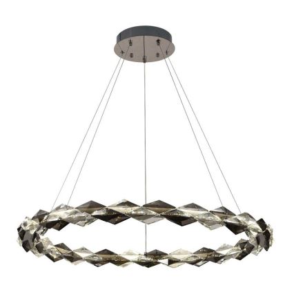 LED Dimbar kristallkronkrona på snöre LED/55W/230V 3000-6500K skinande krom + fjärrkontroll