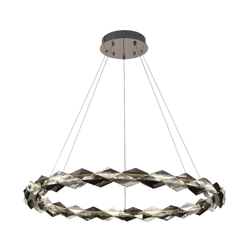 LED Dimbar kristallkronkrona på snöre LED/55W/230V 3000-6500K skinande krom + fjärrkontroll