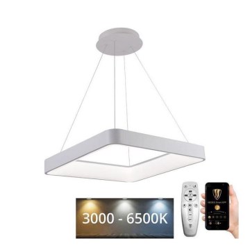 LED ljusreglerad ljuskrona på textilsladd LED/55W/230V 3000-6500K vit + fjärrkontroll