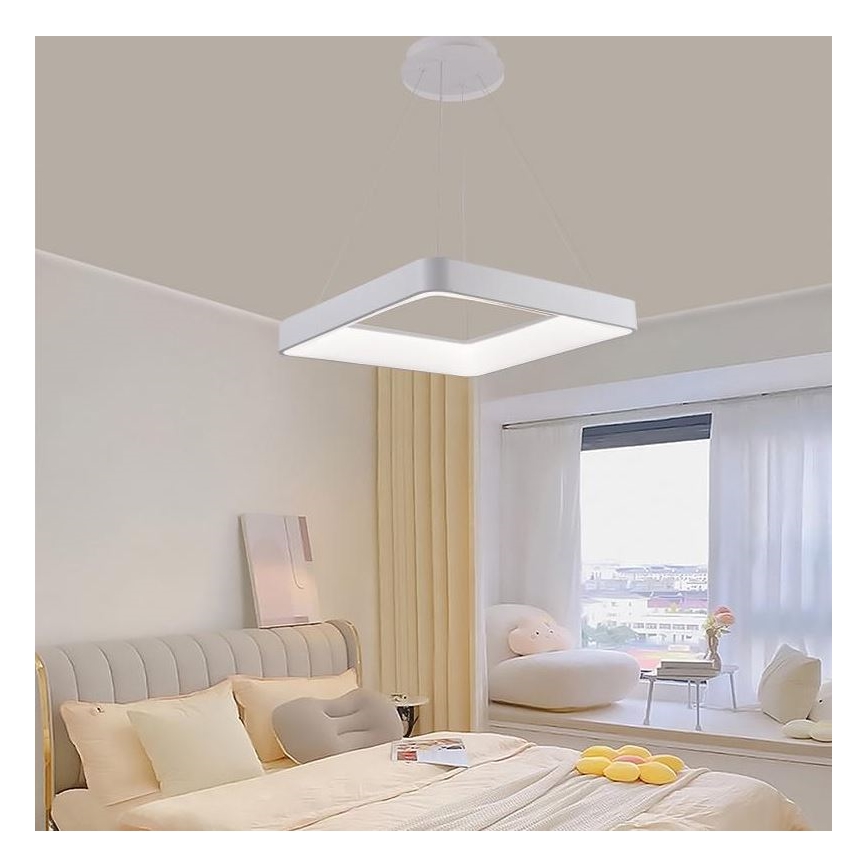 LED ljusreglerad ljuskrona på textilsladd LED/55W/230V 3000-6500K vit + fjärrkontroll