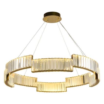 LED Ljusreglerad kristall ljuskrona på snöre LED/60W/230V 3000-6500K guld + fjärrkontroll