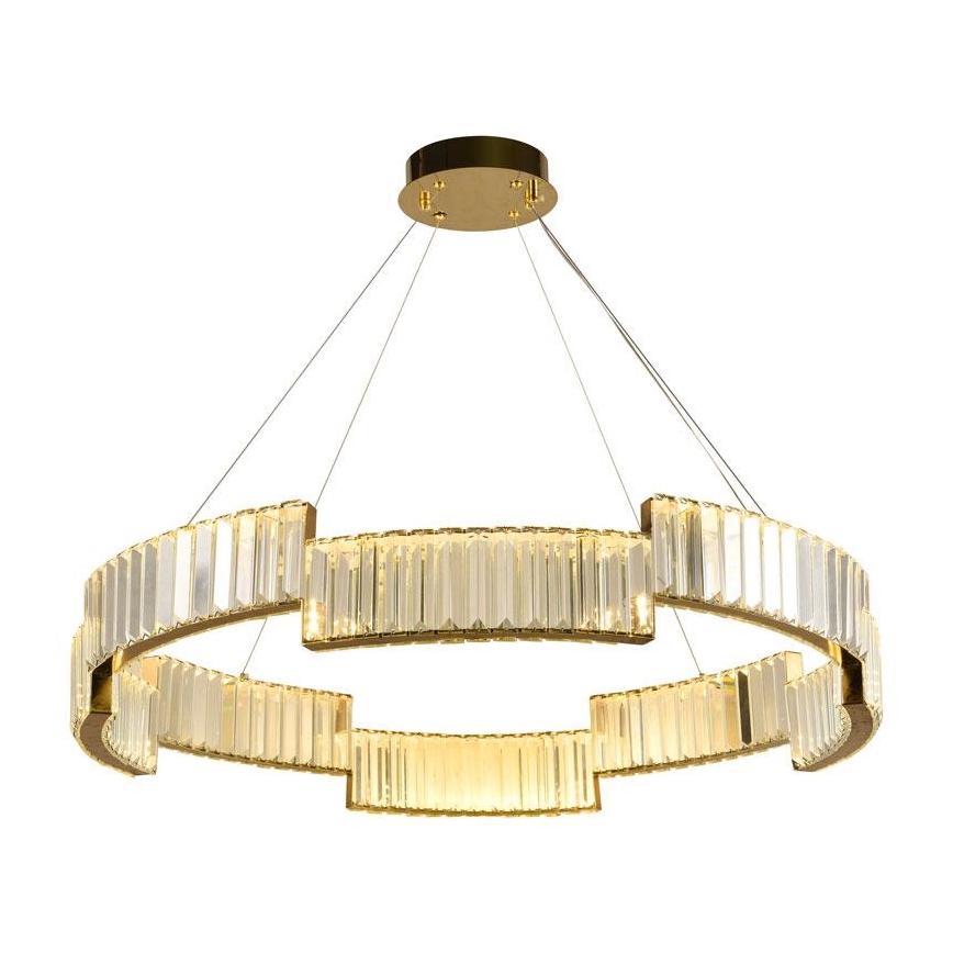 LED Ljusreglerad kristall ljuskrona på snöre LED/60W/230V 3000-6500K guld + fjärrkontroll