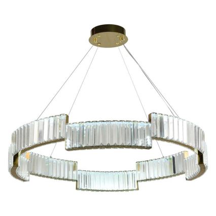 LED Ljusreglerad kristall ljuskrona på snöre LED/60W/230V 3000-6500K guld + fjärrkontroll