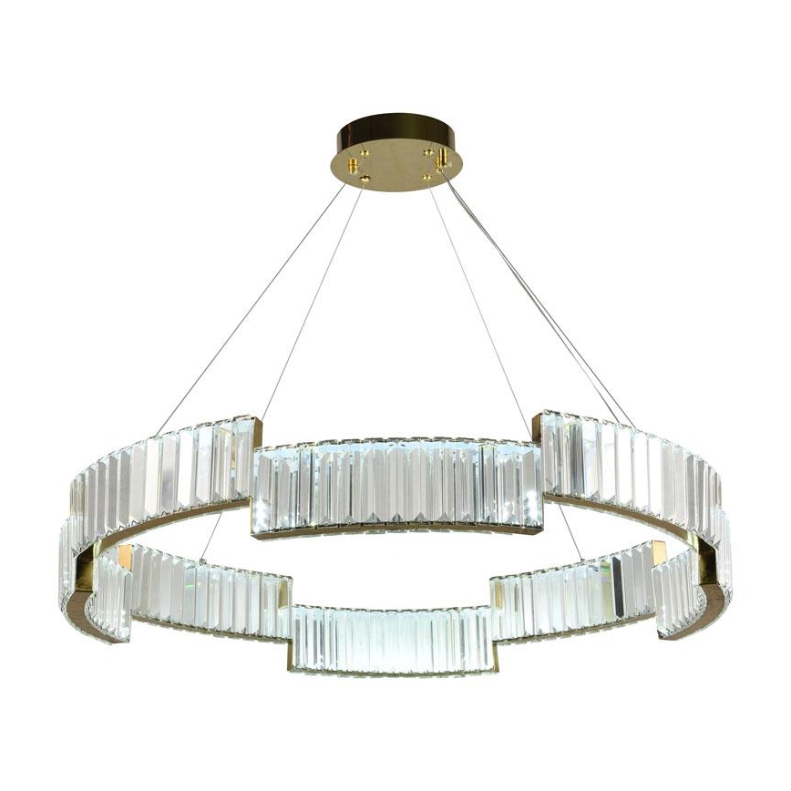 LED Ljusreglerad kristall ljuskrona på snöre LED/60W/230V 3000-6500K guld + fjärrkontroll