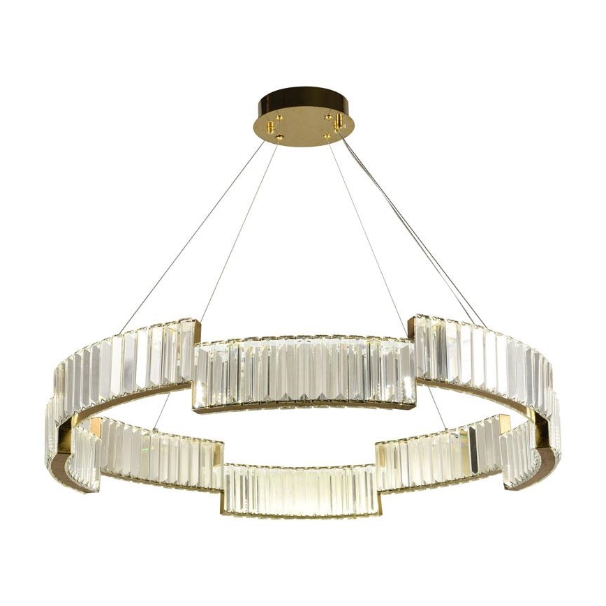 LED Ljusreglerad kristall ljuskrona på snöre LED/60W/230V 3000-6500K guld + fjärrkontroll