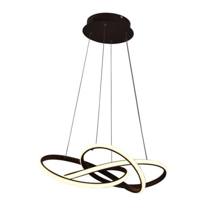 LED ljusreglerad ljuskrona på textilsladd LED/65W/230V 3000-6500K brun + fjärrkontroll