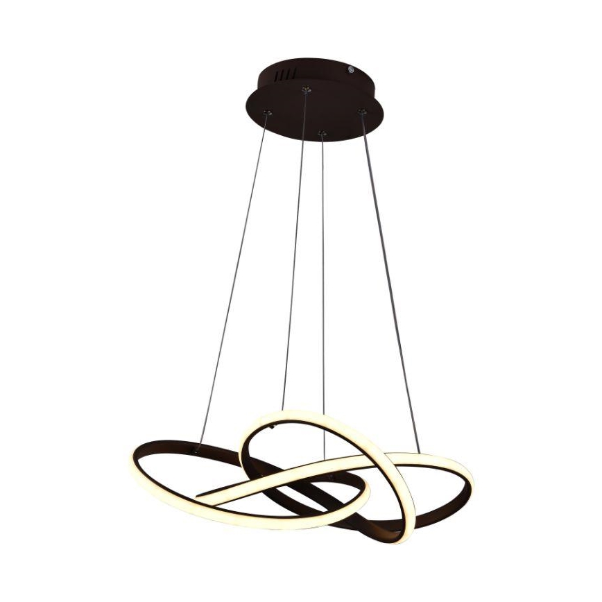 LED ljusreglerad ljuskrona på textilsladd LED/65W/230V 3000-6500K brun + fjärrkontroll