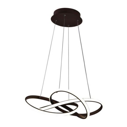 LED ljusreglerad ljuskrona på textilsladd LED/65W/230V 3000-6500K brun + fjärrkontroll