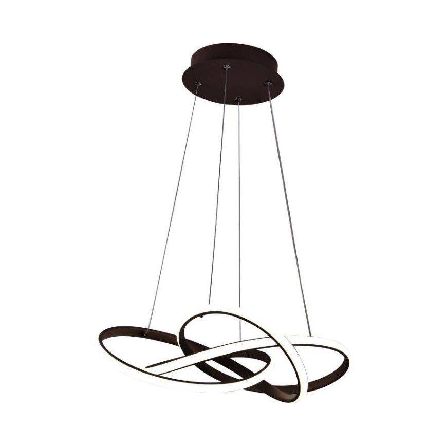 LED ljusreglerad ljuskrona på textilsladd LED/65W/230V 3000-6500K brun + fjärrkontroll