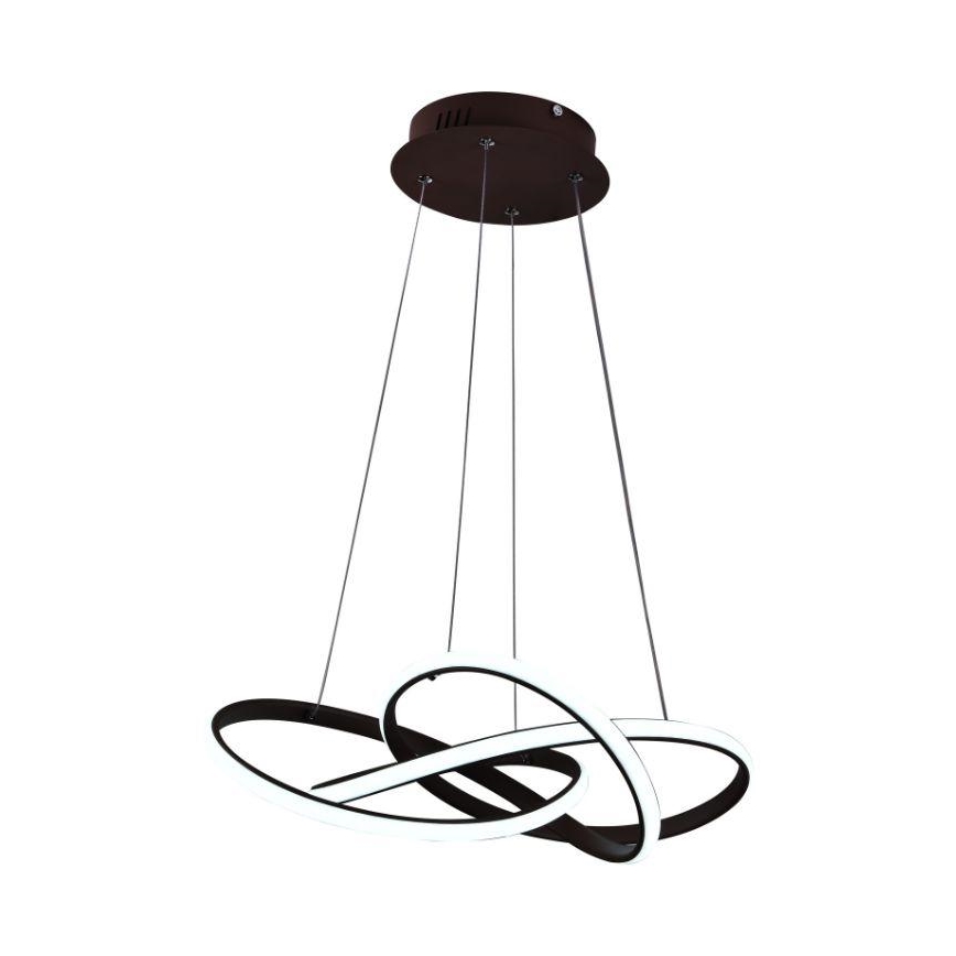 LED ljusreglerad ljuskrona på textilsladd LED/65W/230V 3000-6500K brun + fjärrkontroll