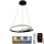 LED ljusreglerad ljuskrona på textilsladd LED/65W/230V 3000-6500K diameter 56 cm + fjärrkontroll
