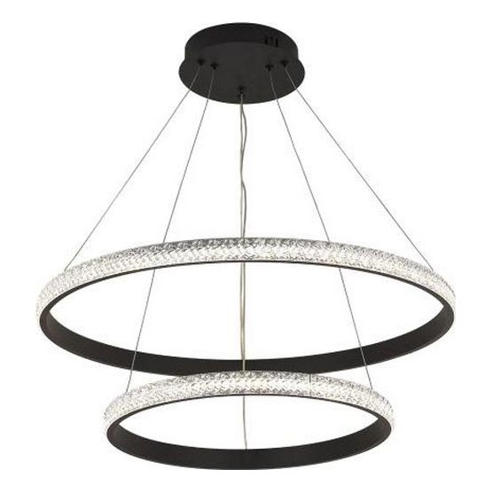LED ljusreglerad ljuskrona på textilsladd LED/65W/230V 3000-6500K diameter 60 cm + fjärrkontroll
