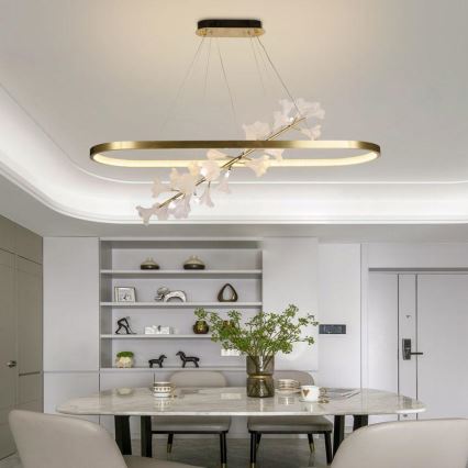 LED ljusreglerad ljuskrona på textilsladd LED/65W/230V 3000-6500K + fjärrkontroll