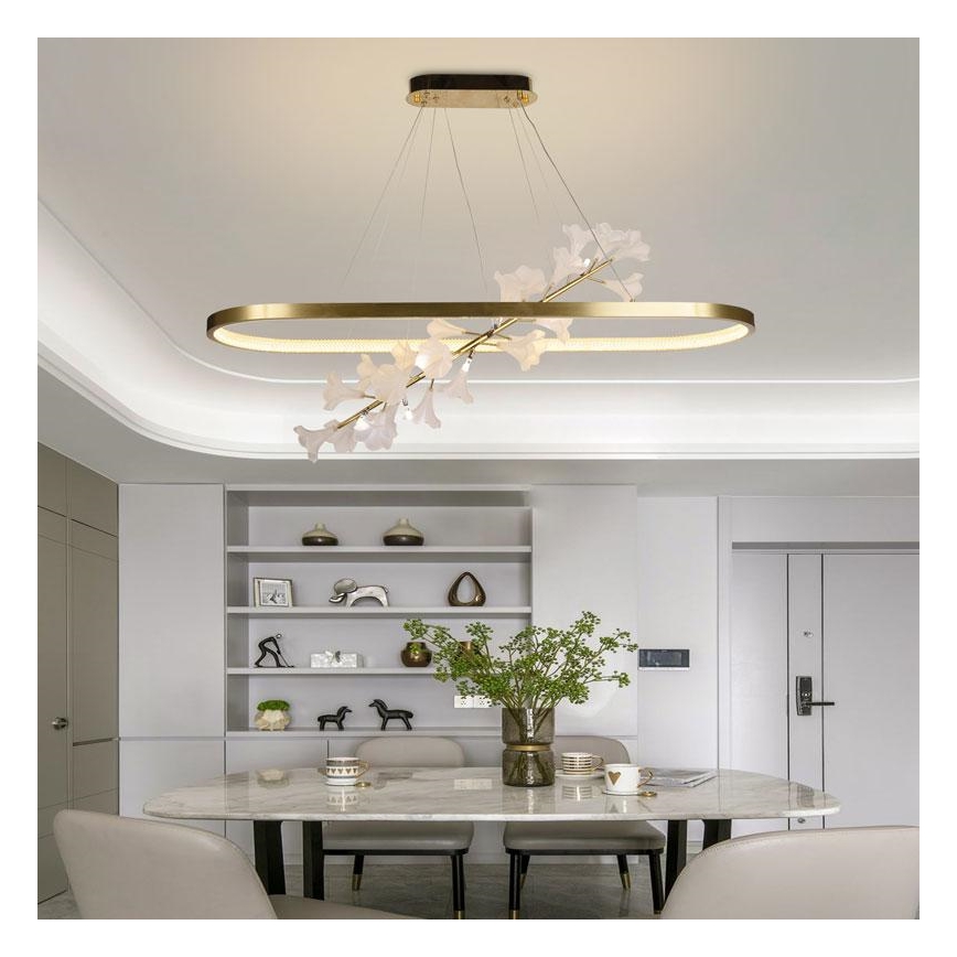 LED ljusreglerad ljuskrona på textilsladd LED/65W/230V 3000-6500K + fjärrkontroll