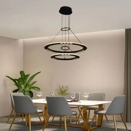 LED ljusreglerad ljuskrona på textilsladd LED/65W/230V 3000-6500K + fjärrkontroll