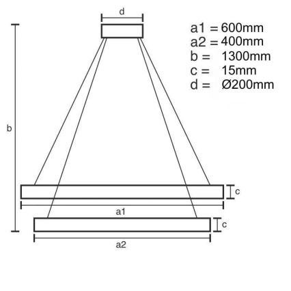 LED ljusreglerad ljuskrona på textilsladd LED/65W/230V 3000-6500K + fjärrkontroll