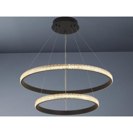 LED ljusreglerad ljuskrona på textilsladd LED/65W/230V 3000-6500K + fjärrkontroll