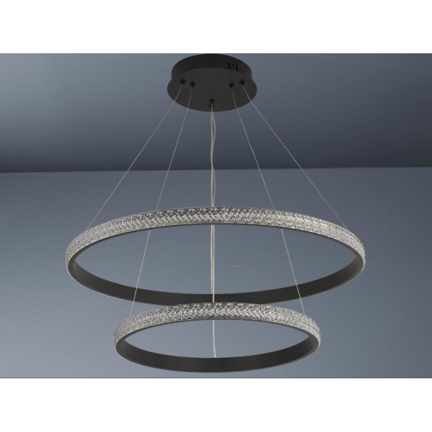 LED ljusreglerad ljuskrona på textilsladd LED/65W/230V 3000-6500K + fjärrkontroll
