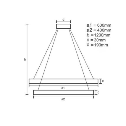 LED ljusreglerad ljuskrona på textilsladd LED/65W/230V 3000-6500K + fjärrkontroll