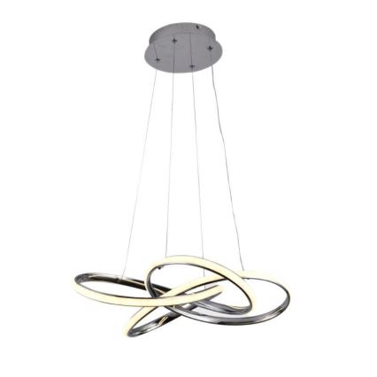 LED ljusreglerad ljuskrona på textilsladd LED/65W/230V 3000-6500K diameter 48 cm grå + fjärrkontroll