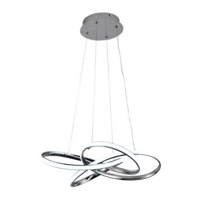 LED ljusreglerad ljuskrona på textilsladd LED/65W/230V 3000-6500K diameter 48 cm grå + fjärrkontroll