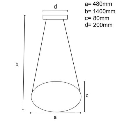LED ljusreglerad ljuskrona på textilsladd LED/65W/230V 3000-6500K guld + fjärrkontroll