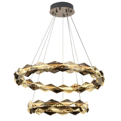 LED Dimbar kristallkronkrona på snöre LED/65W/230V 3000-6500K skinande krom + fjärrkontroll