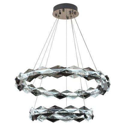 LED Dimbar kristallkronkrona på snöre LED/65W/230V 3000-6500K skinande krom + fjärrkontroll