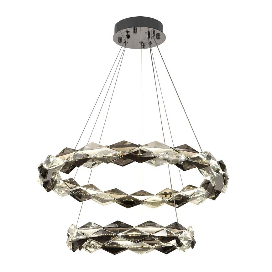 LED Dimbar kristallkronkrona på snöre LED/65W/230V 3000-6500K skinande krom + fjärrkontroll