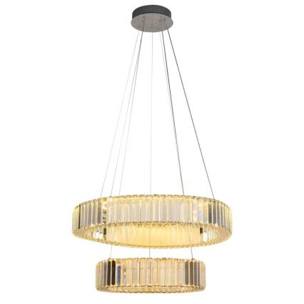 LED Dimbar kristallkronkrona på snöre LED/65W/230V 3000-6500K skinande krom + fjärrkontroll
