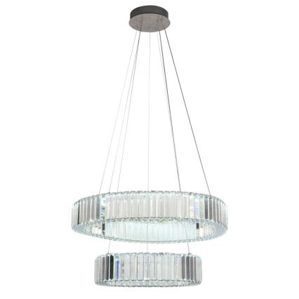 LED Dimbar kristallkronkrona på snöre LED/65W/230V 3000-6500K skinande krom + fjärrkontroll