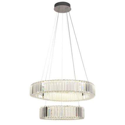 LED Dimbar kristallkronkrona på snöre LED/65W/230V 3000-6500K skinande krom + fjärrkontroll