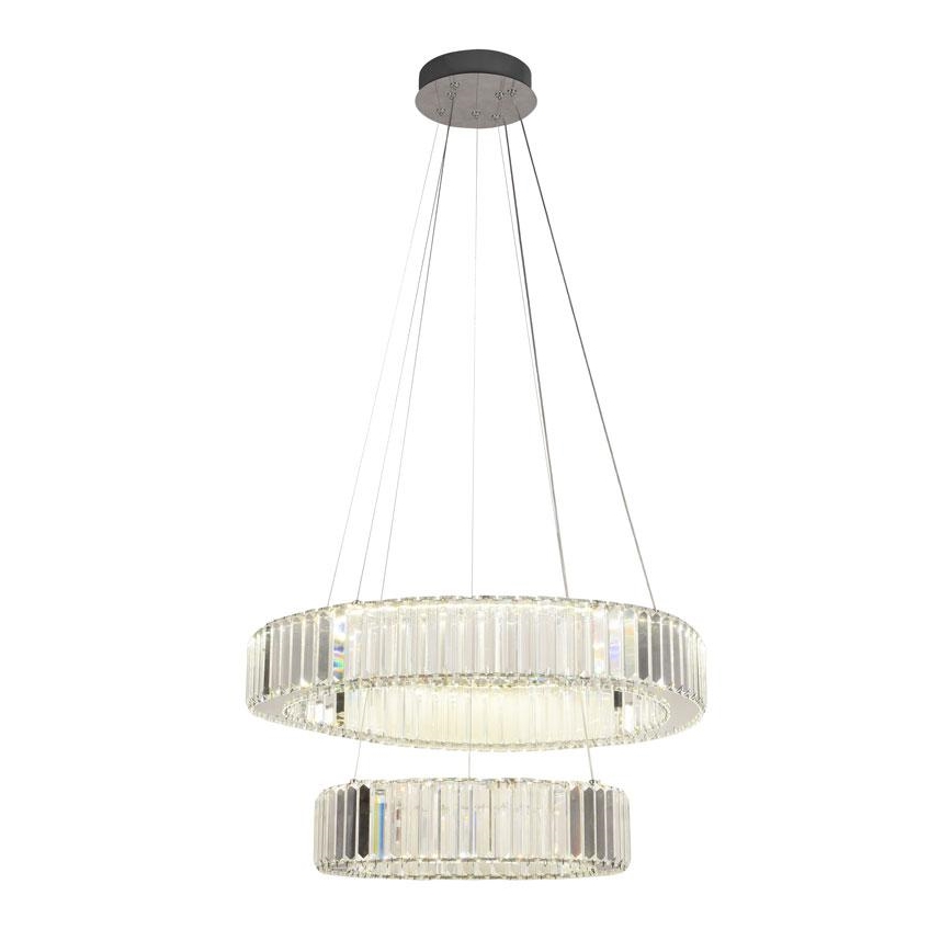 LED Dimbar kristallkronkrona på snöre LED/65W/230V 3000-6500K skinande krom + fjärrkontroll