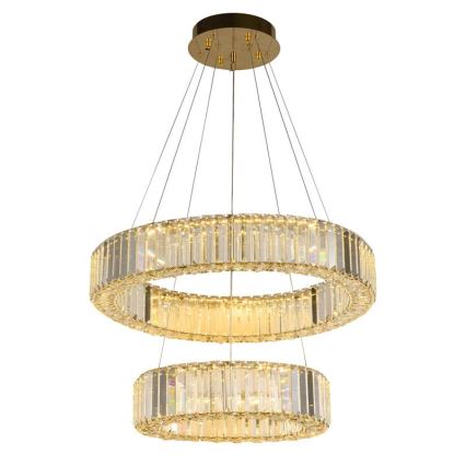 LED Ljusreglerad kristall ljuskrona på snöre LED/65W/230V 3000-6500K krom/guld + fjärrkontroll