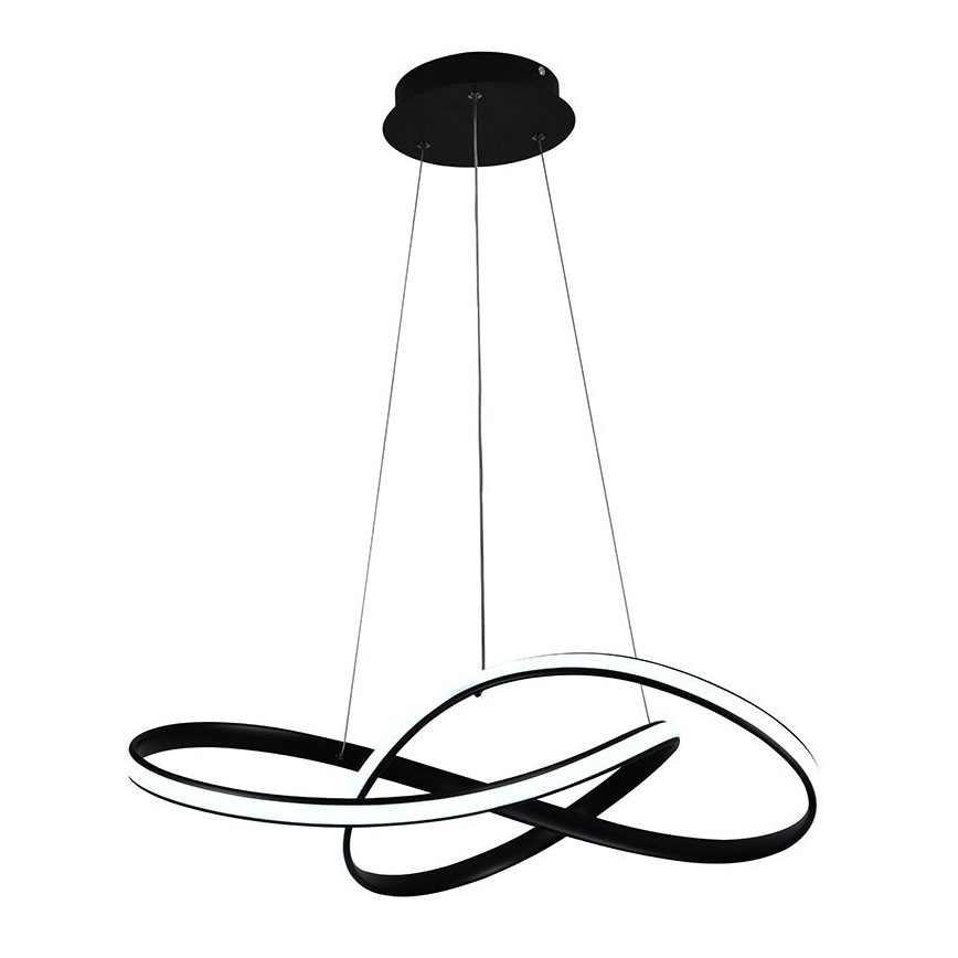 LED ljusreglerad ljuskrona på textilsladd LED/70W/230V 3000-6500K diameter 55 cm + fjärrkontroll