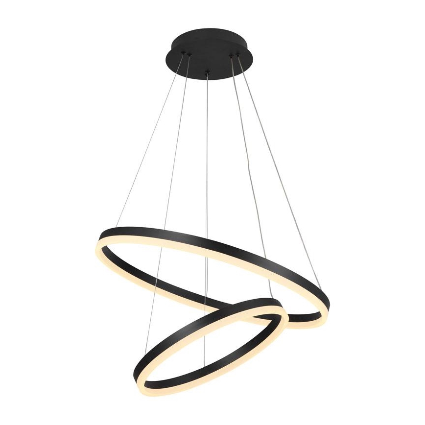 LED ljusreglerad ljuskrona på textilsladd LED/70W/230V 3000-6500K diameter 60 cm + fjärrkontroll