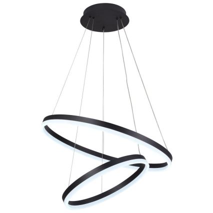 LED ljusreglerad ljuskrona på textilsladd LED/70W/230V 3000-6500K diameter 60 cm + fjärrkontroll