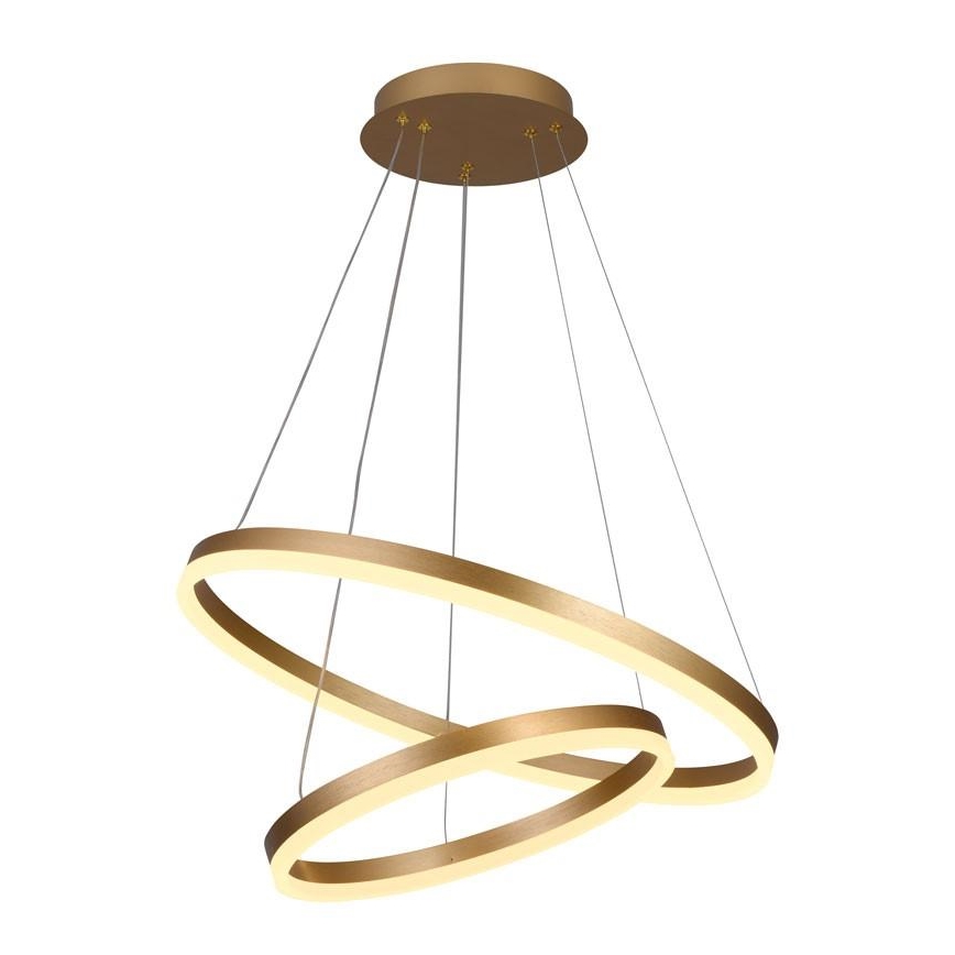 LED ljusreglerad ljuskrona på textilsladd LED/70W/230V 3000-6500K diameter 60 cm + fjärrkontroll