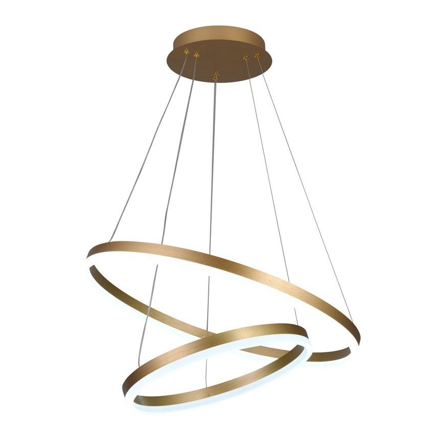 LED ljusreglerad ljuskrona på textilsladd LED/70W/230V 3000-6500K diameter 60 cm + fjärrkontroll