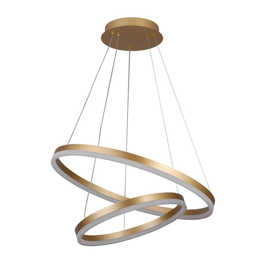 LED ljusreglerad ljuskrona på textilsladd LED/70W/230V 3000-6500K diameter 60 cm + fjärrkontroll