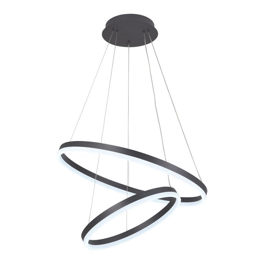 LED ljusreglerad ljuskrona på textilsladd LED/70W/230V 3000-6500K diameter 60 cm + fjärrkontroll