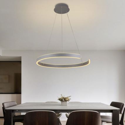 LED ljusreglerad ljuskrona på textilsladd LED/70W/230V 3000-6500K diameter 60 cm + fjärrkontroll