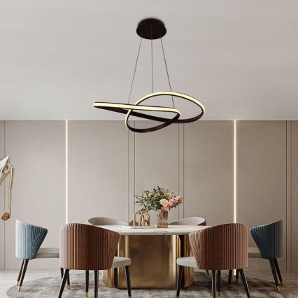 LED ljusreglerad ljuskrona på textilsladd LED/70W/230V 3000-6500K + fjärrkontroll