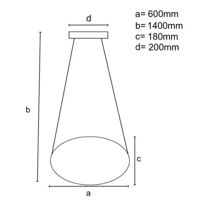 LED ljusreglerad ljuskrona på textilsladd LED/70W/230V 3000-6500K + fjärrkontroll