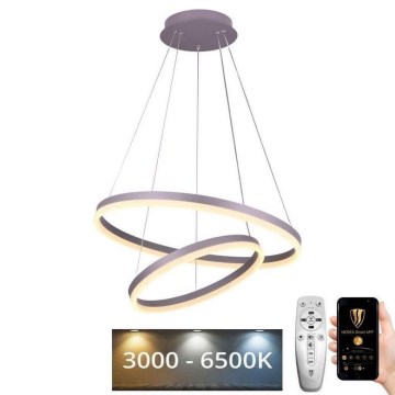 LED ljusreglerad ljuskrona på textilsladd LED/70W/230V 3000-6500K + fjärrkontroll