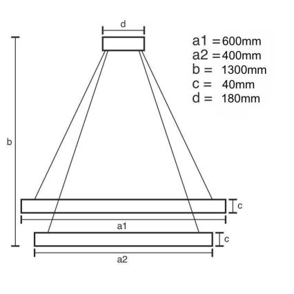 LED ljusreglerad ljuskrona på textilsladd LED/70W/230V 3000-6500K + fjärrkontroll